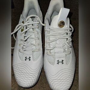 Under Armour Football Cleats, White, Size Mens 11